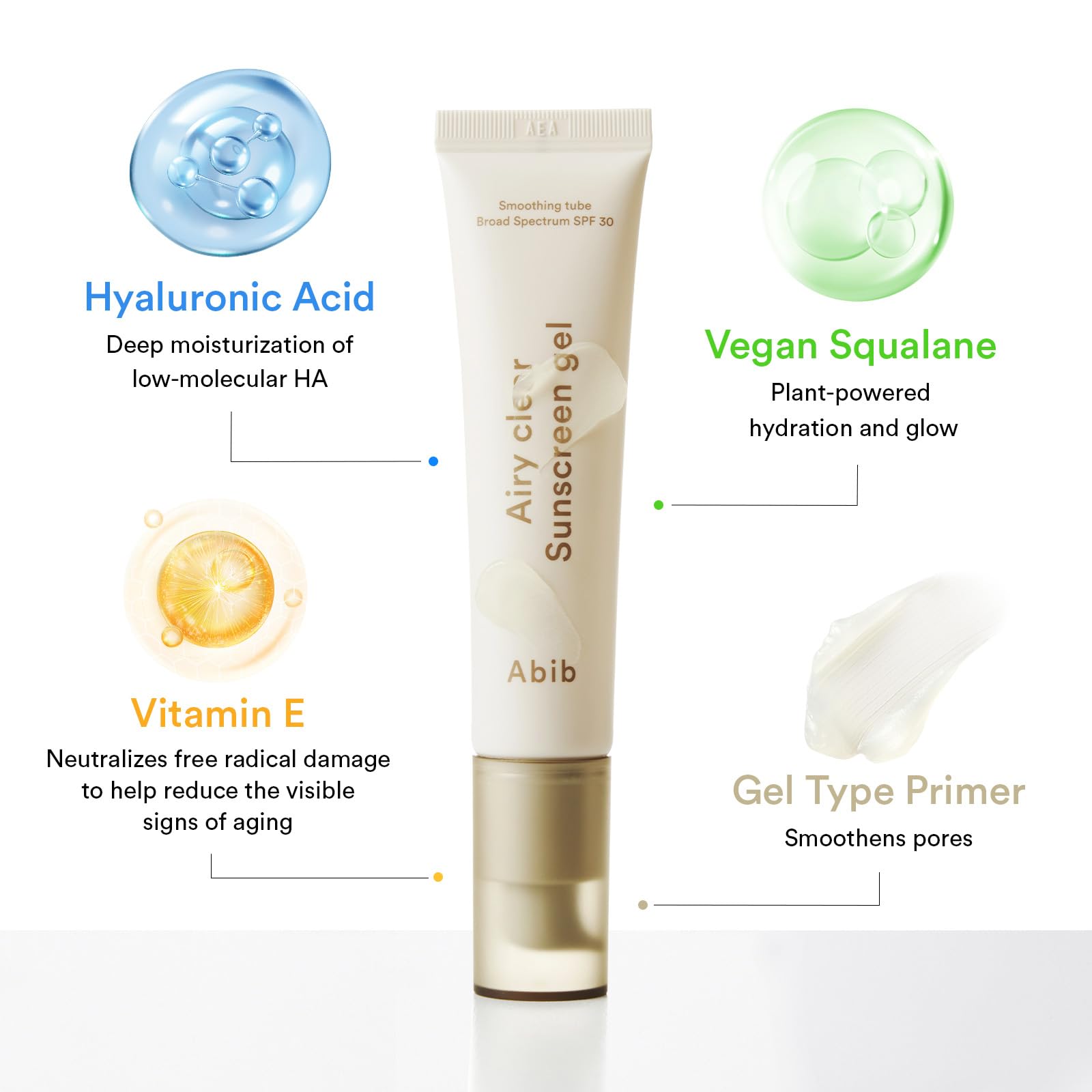 Abib Airy Clear Sunscreen Gel SPF30 1.01 fl.oz / 30 g (Semi- matte) | Korean Suncreen, Suncare, Sunblock, No White cast, Primer poreless - Image 4