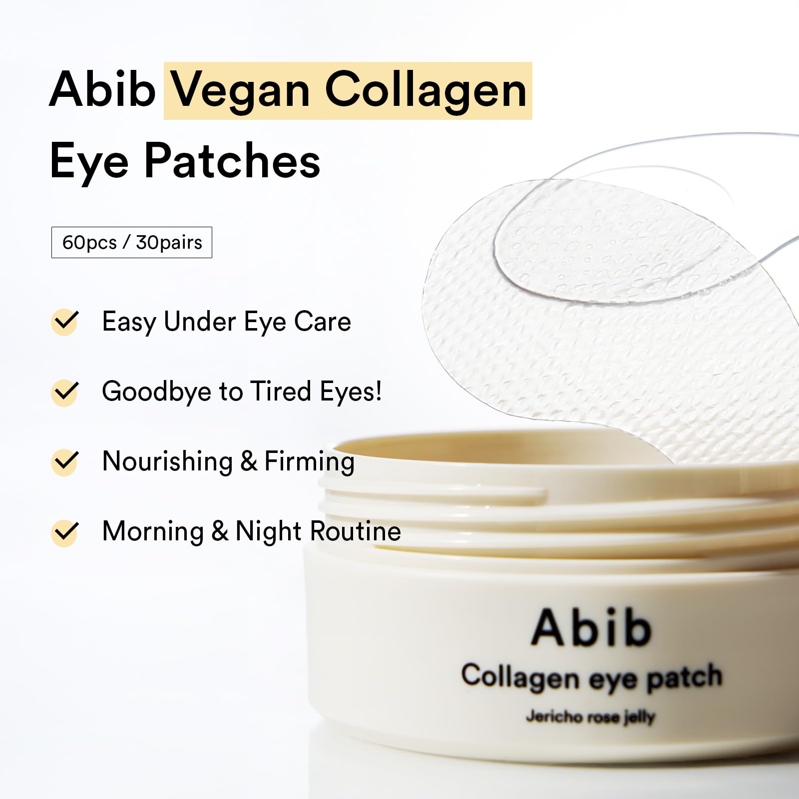 Abib PDRN & Collagen Eye Patch (60ea) Duo: Eye Patches for Wrinkles & Fine Line with Jericho Rose Jelly, 60 Count, Korean Skin Care - Image 3