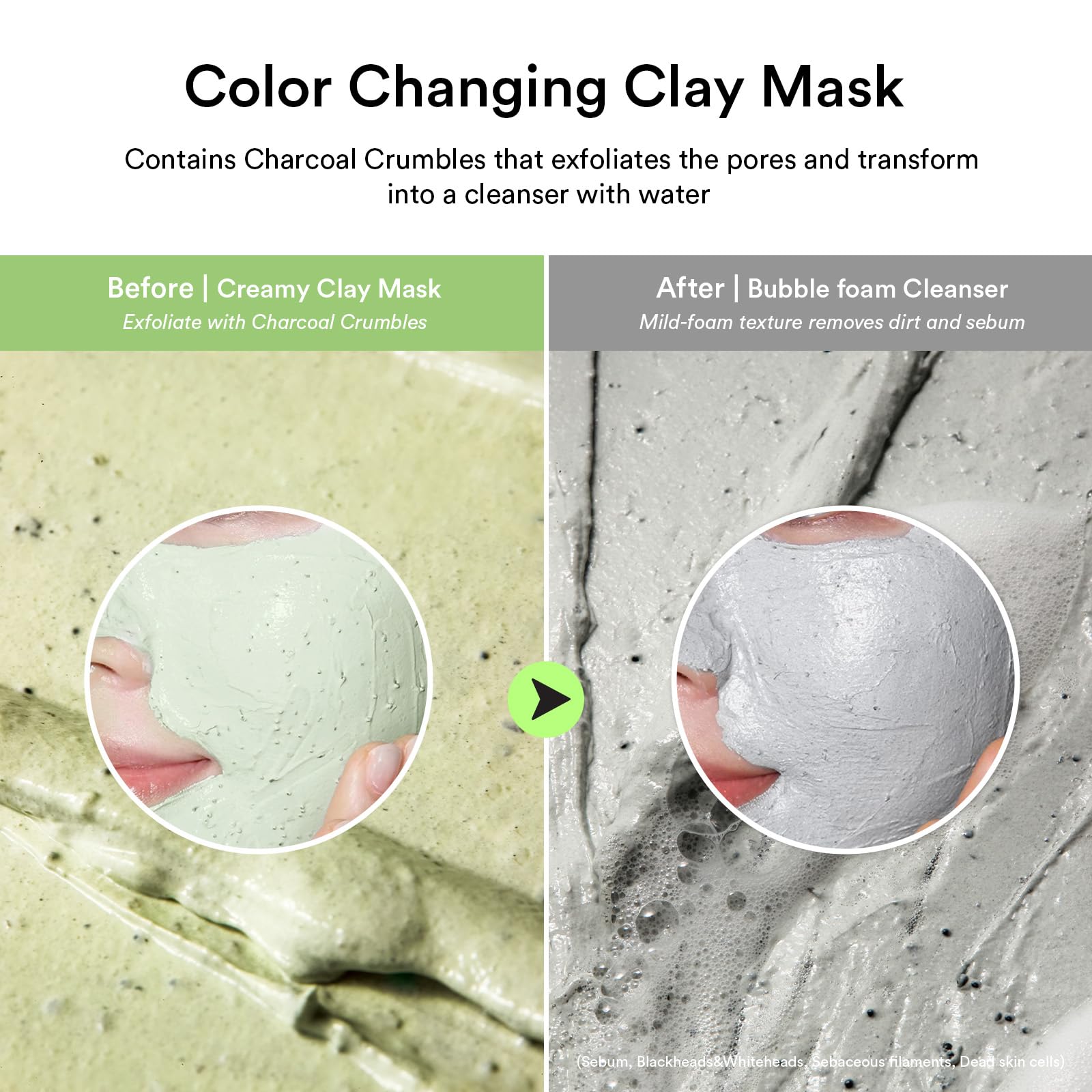 Abib Pore Clay Pack Cleanser Heartleaf Charcoal Foam, 4.05 fl oz, Mousse Form, Oil Control, Unscented - Image 5